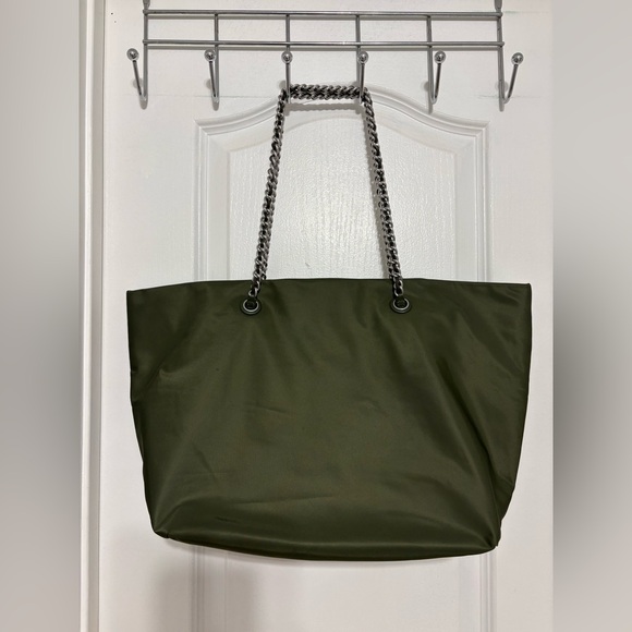 Tory Burch Olive Green Tote with Chain Straps - Picture 2 of 6
